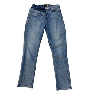 Hudson Women's size 26 Holly Straight Two Tone Waist Band Button Fly Jeans